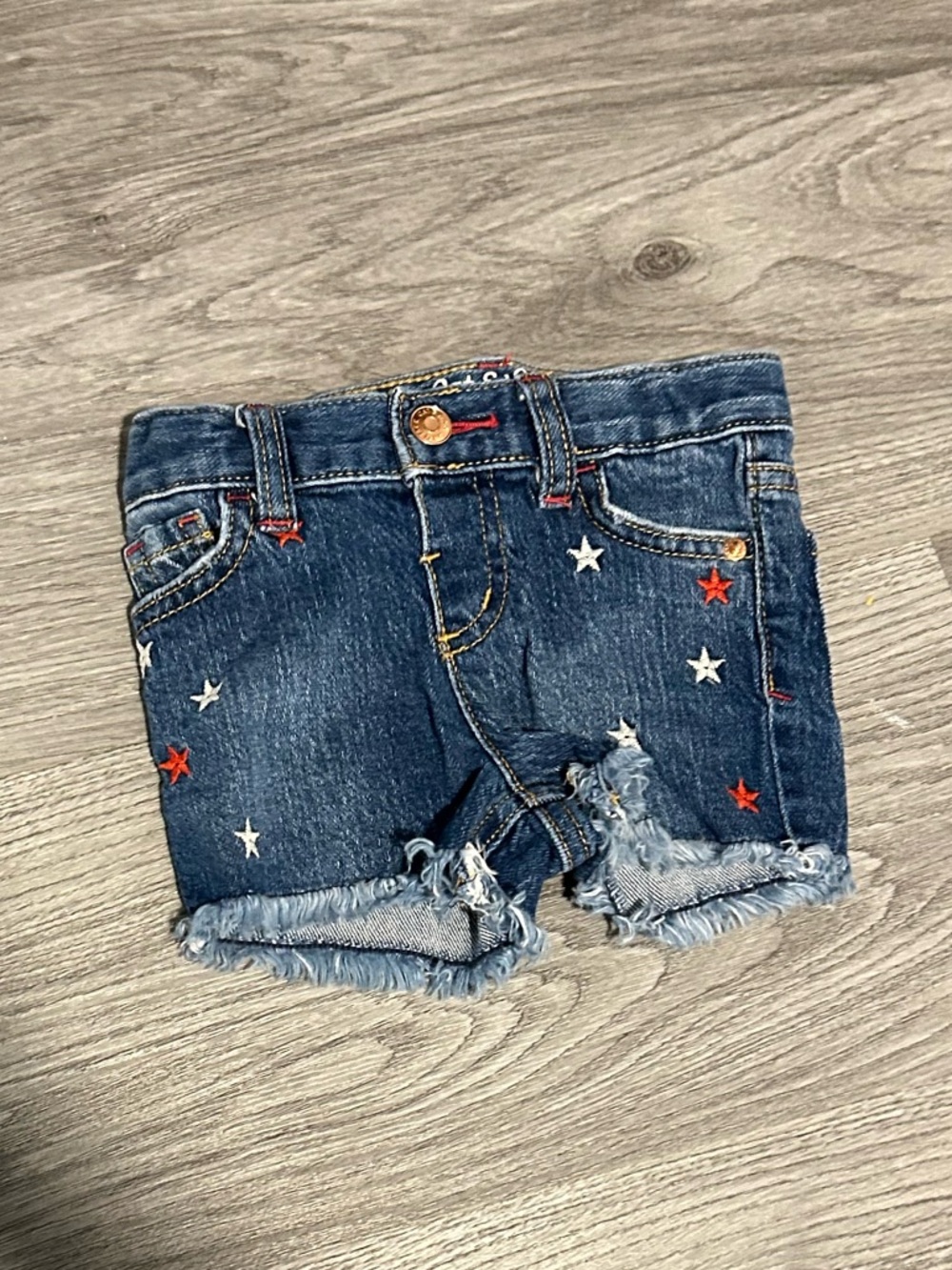⭐️18M  $3-5 ADD ON American Patriot Jean Star Embroidered Girls' Shorts - Blue
